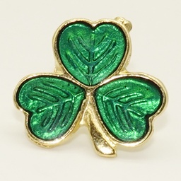 Luck & Protection Enamel Gold Metal Pin  – Irish Shamrock Charm – Artesano