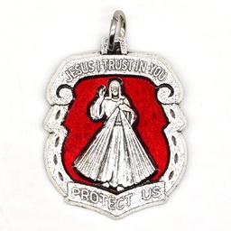 Trust Metal Catholic Badge Medal Pendant - Divine Mercy - Artesano