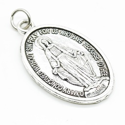 Maternal Silver Metal Catholic Medal Pendant – Mama Mary Miraculous – Artesano