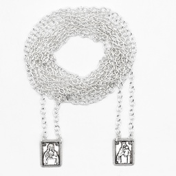 Graceful Silver Metal Catholic Scapulars - Sacred Heart, Mount Carmel  - Artesano