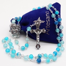 Maternal Agate Catholic Rosary  - Mother and Child - Free Pouch - Artesano