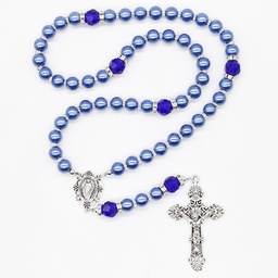Miraculous Glass Pearl Catholic Rosary - Mama Mary, Divine Mercy - Free Pouch - Artesano