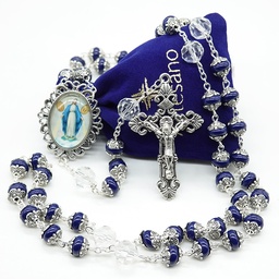 Sacred Double Capped Glass Catholic Rosary - Assorted Saints - Artesano
