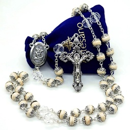 Soldier of God Turquoise Double Capped Catholic Rosary - St Michael - Artesano