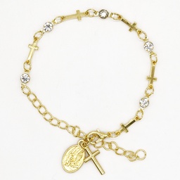 Immaculate Gold Metal Catholic Bracelet - Our Lady of Lourdes - Artesano