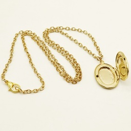 Devotional Keepsake Locket Gold Metal Catholic Necklace - Made in Italy - Personalise with Photo - Artesano