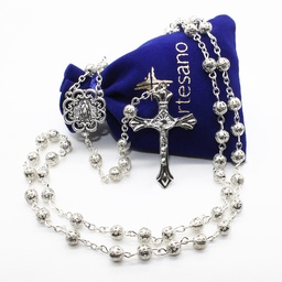 Miraculous Silver Filigree Metal Catholic Rosary - Mama Mary Miraculous - Artesano