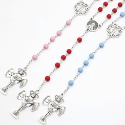Graceful Pastel Catholic Rosary - Mama Mary Miraculous, Divine Mercy - Artesano