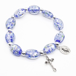 Miraculous Murano Glass Catholic Rosary Bracelet - Mama Mary Miraculous - Artesano