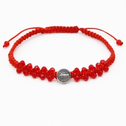 Powerful Shield Crystal Catholic Rosary Bracelet - St Benedict, St Michael - Artesano