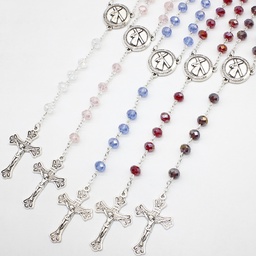 Sacred Real Crystal Catholic Rosary - Nazareno/Black Nazarene - Free Pouch - Artesano