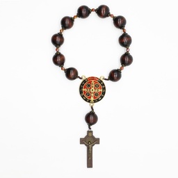 Protection Wood Catholic Rosary - St Benedict - Extra Large Beads - Artesano